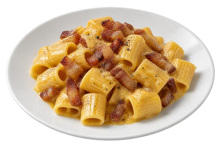 Mezze maniche alla carbonara — immagine illustrativa